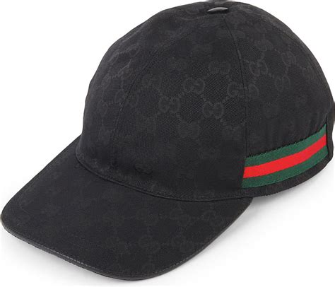 gucci cap black original|black gucci hat men.